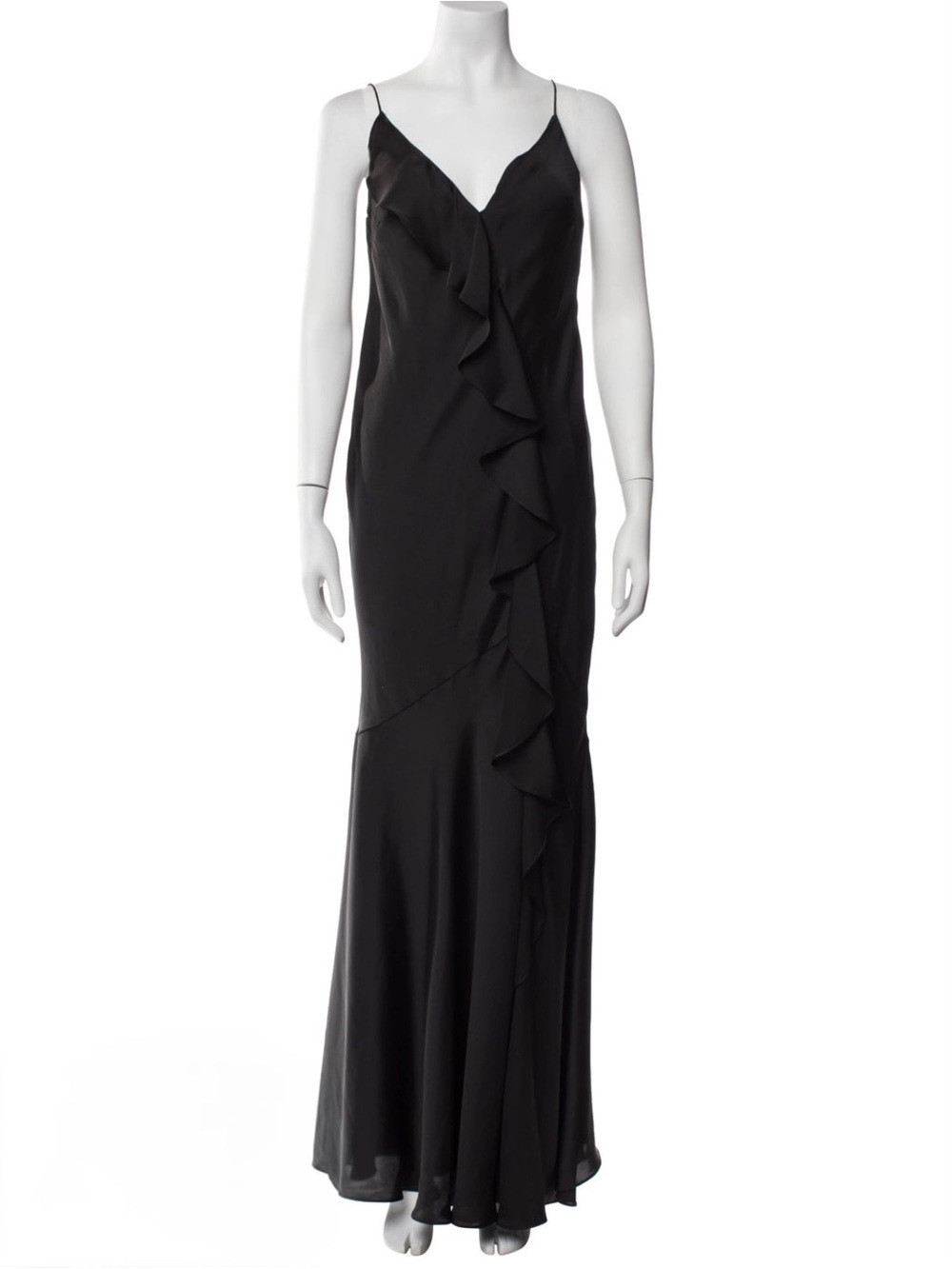 NWT Aidan Mattox Spaghetti Strap Ruffle Gown Size 12